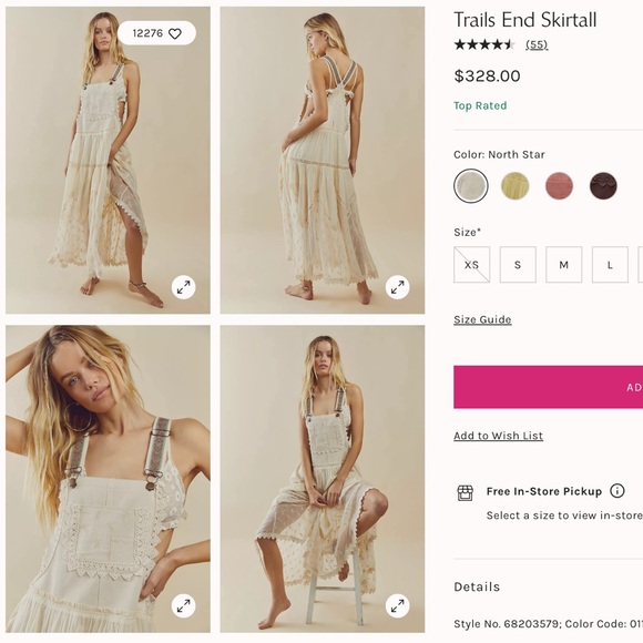 ✨SOLD✨ NEW FP TRAILS END VINTAGE-INSPIRED LACE TIERED SHIRT-ALL (S) - Picture 13 of 13